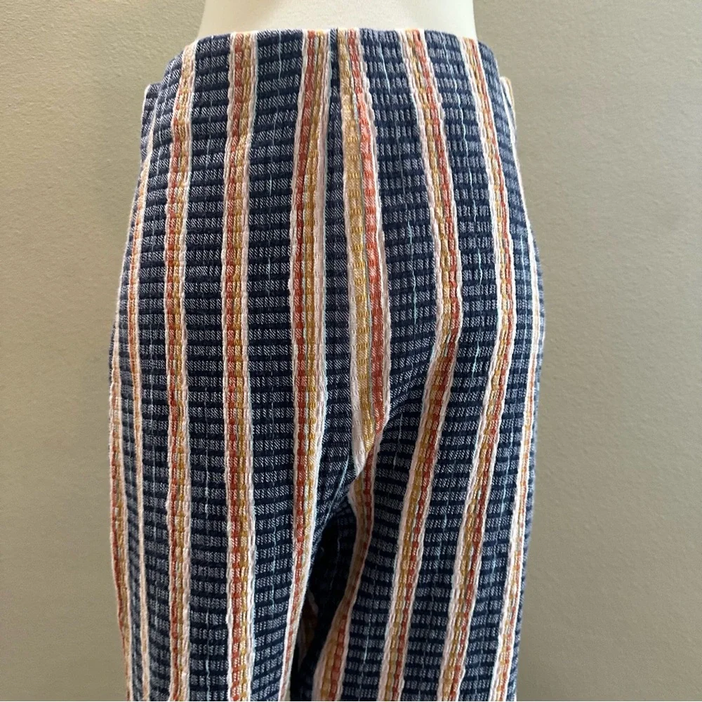 Striped Free People Flare Pants Womens Pull On beach pants L large - Picture 6 of 8